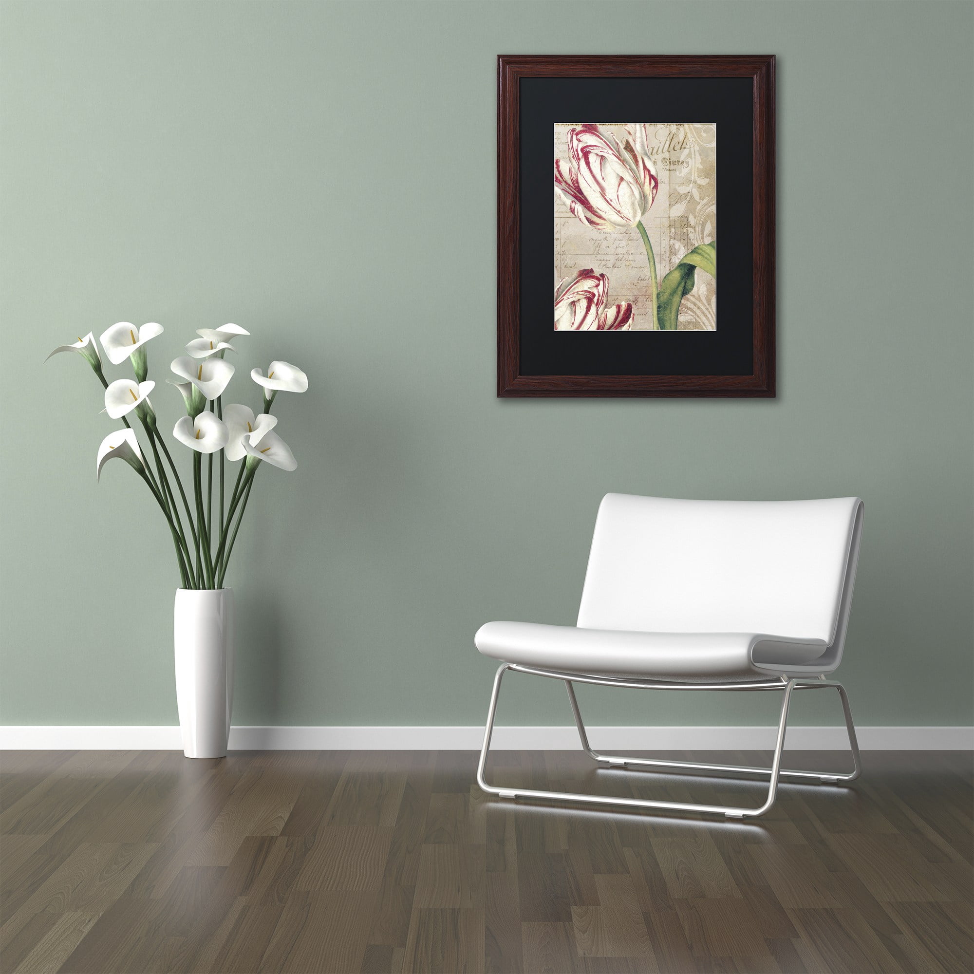 Trademark Fine Art "Tulips" Canvas Art by Color Bakery, Black Matte, Wood Frame