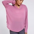 thumbnail image 6 of Kaemgyyd Workout Shirts for Women Loose Long Sleeve Running Yoga Tops Casual V Neck Hooded Side Split Athletic Tee, 6 of 7