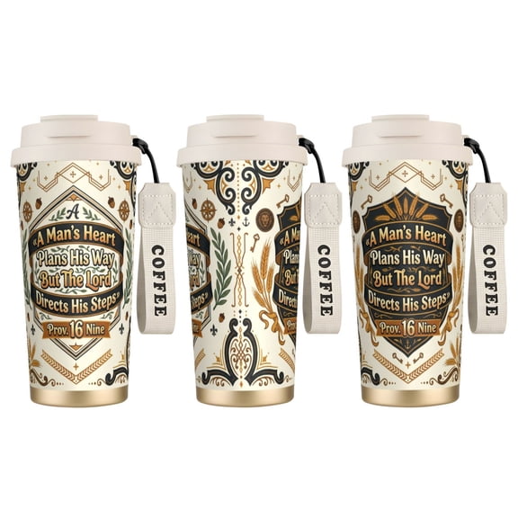 1pc Christianity thermos, 18oz Insulated Coffee & Tea Cup, Faith Based Gift, Leak-proof
