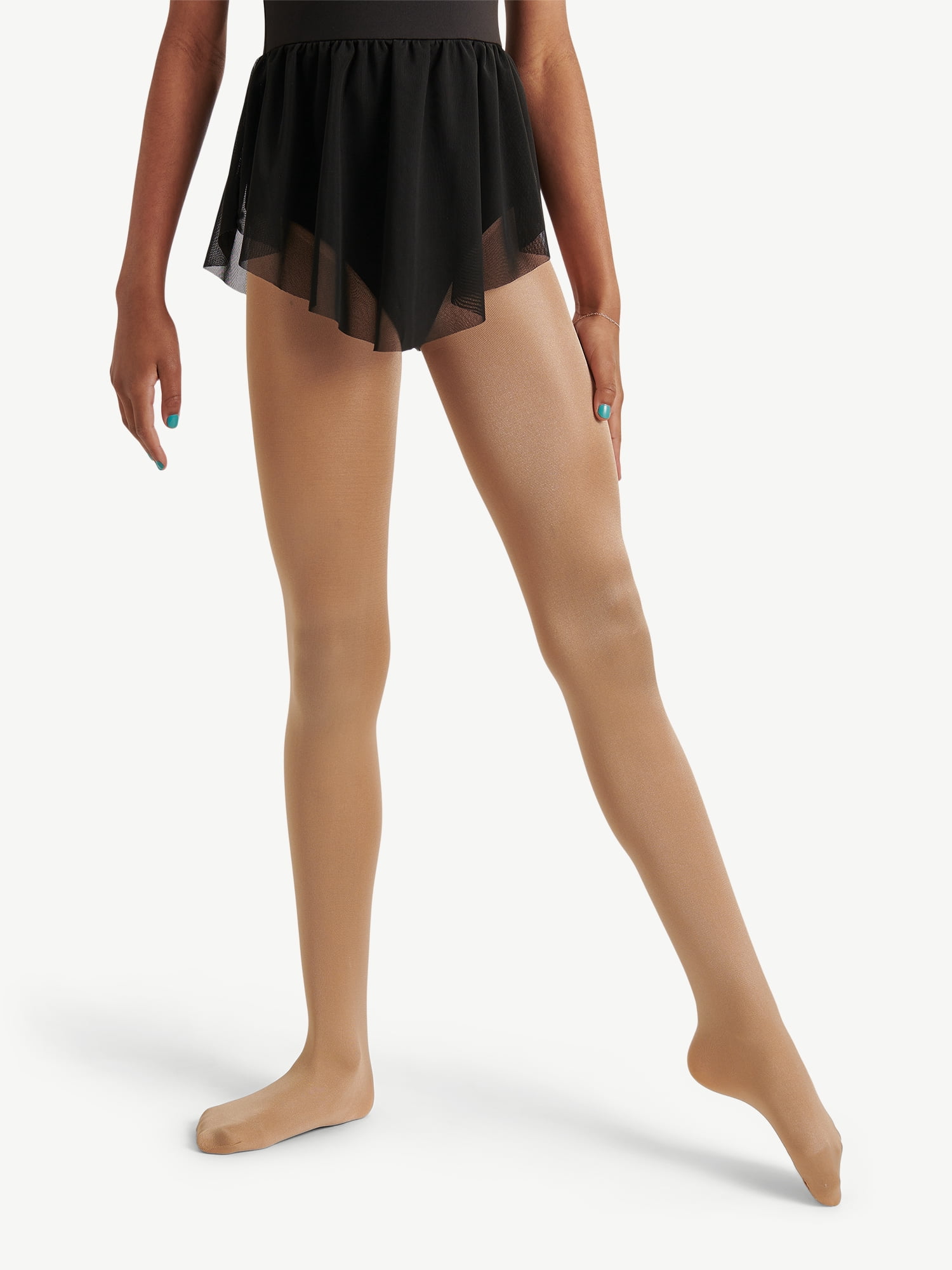 Justice Shimmer Footed Ballet Tights for Girls, Sizes 2-16, 2 Pairs