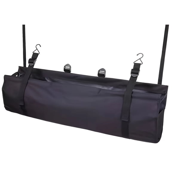 Car Trunk Organizer, Backseat Hanging Large Storage with Adjustable Straps, Waterproof Collapsible Cargo Bag with 4 Pockets, Sturdy Space Saver Frees Trunk Floor for SUV, Truck, MPV