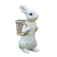 thumbnail image 3 of Estatuilla de conejo de Pascua, maceta de jardín, decoración de balcón, adorno hecho a mano para exteriores, multiusos para interiores y exteriores Blanco, 3 of 8