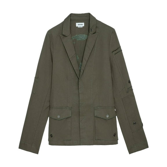 Zadig & Voltaire womens  Virginia Camo Skull Lurex Jacket, xs, Tan