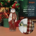 thumbnail image 3 of Alpine Corporation 7" x 6" x 19" Country Snowman Statue with LED Lights, Red/White, 3 of 11
