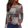 thumbnail image 3 of Sweaters for Women Long Sleeve Tops Round Neck Loose Casual Blouses Pink XL, 3 of 6