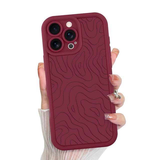 Funda de teléfono MZELQ para iPhone 16 Pro de silicona a prueba de golpes - Rojo