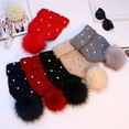 thumbnail image 3 of Winter Warm Knit Pearls Beanie Hat Skull Cap Pom Beanies for Men Women, 3 of 3