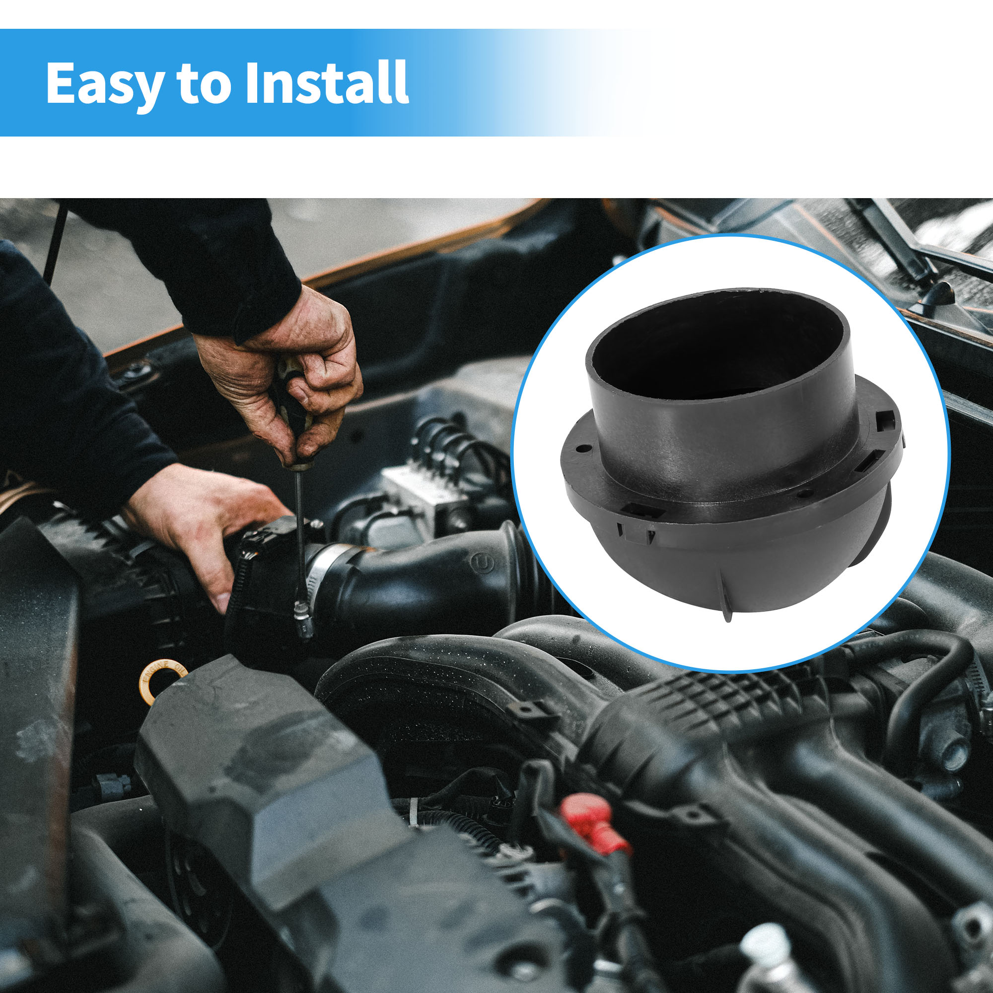 Unique Bargains 75mm Car Heater Ducting Warm Air Vent Outlet Black Universal Fit