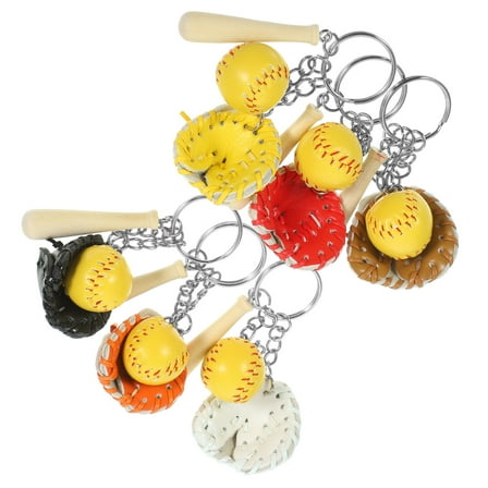 OUNONA 6pcs Decorative Key Chains Exquisite Softball Keychains Hanging Baseball Keychains