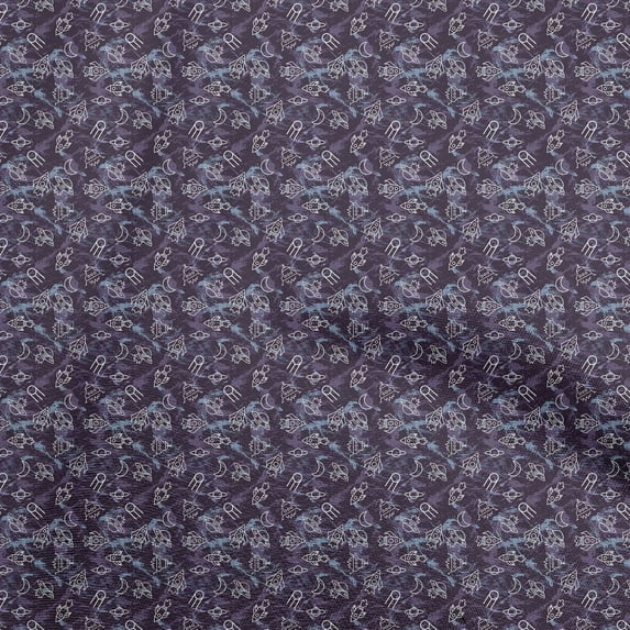 oneOone Cotton Poplin Twill Dark Purple Fabric Galaxy Craft Projects Decor Fabric Printed By The Yard 56 Inch Wide