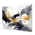 thumbnail image 2 of Designart "Transcendent Impressions in Grey and Gold II" Abstract Shapes Metal Wall Art Prints, 2 of 5
