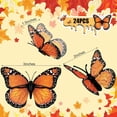 thumbnail image 2 of 48 Pieces Halloween Monarch Butterfly Decorations 3 Size Artificial Monarch Butterflies Wall Decor 3D Butterfly Wings Wall Art with Wires for Fall Wedding Home Bedroom Wall Decorations, 2 of 5