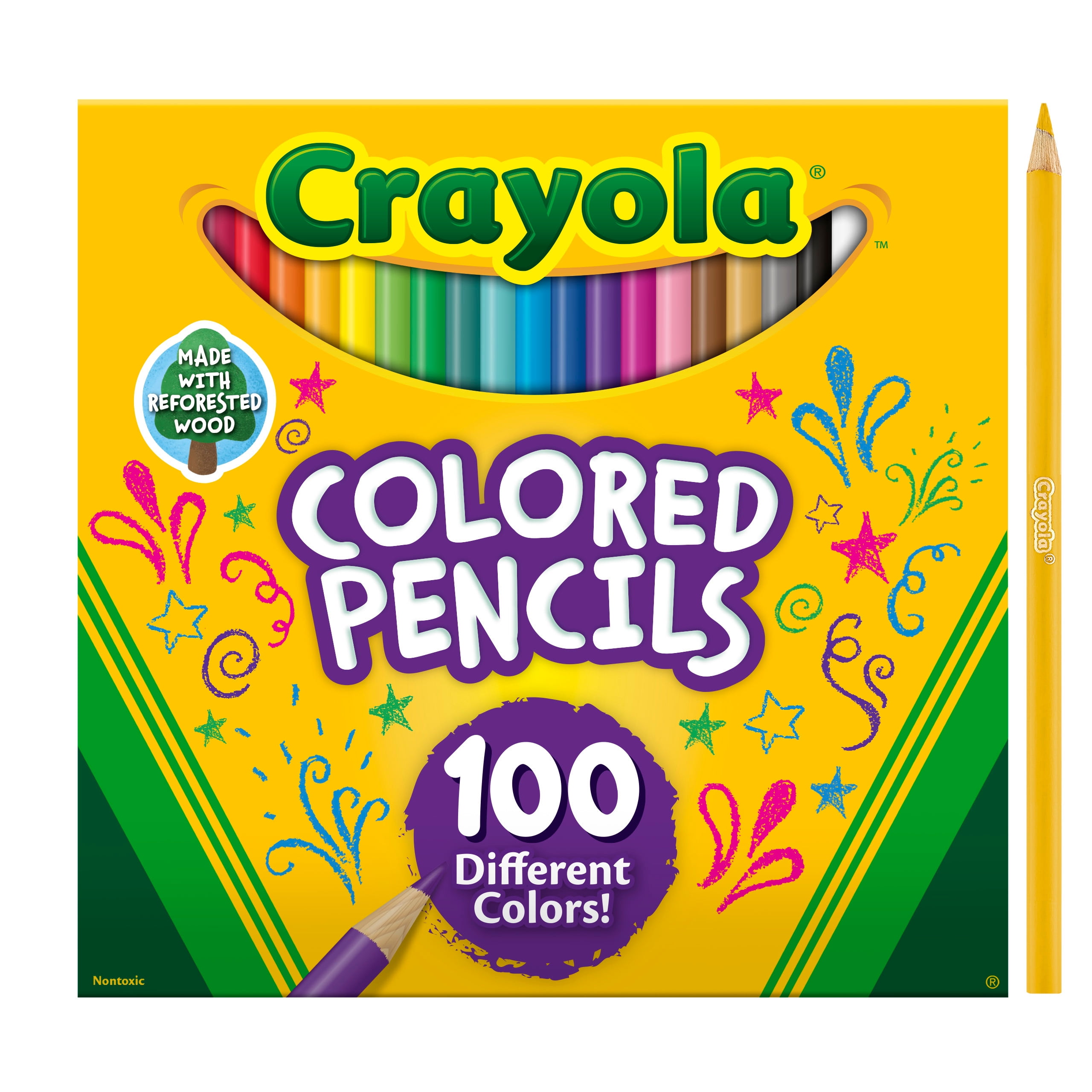 Crayola Colored Pencils Set, Back to School Supplies, 100 Ct, Easter Basket Stuffers for Kids