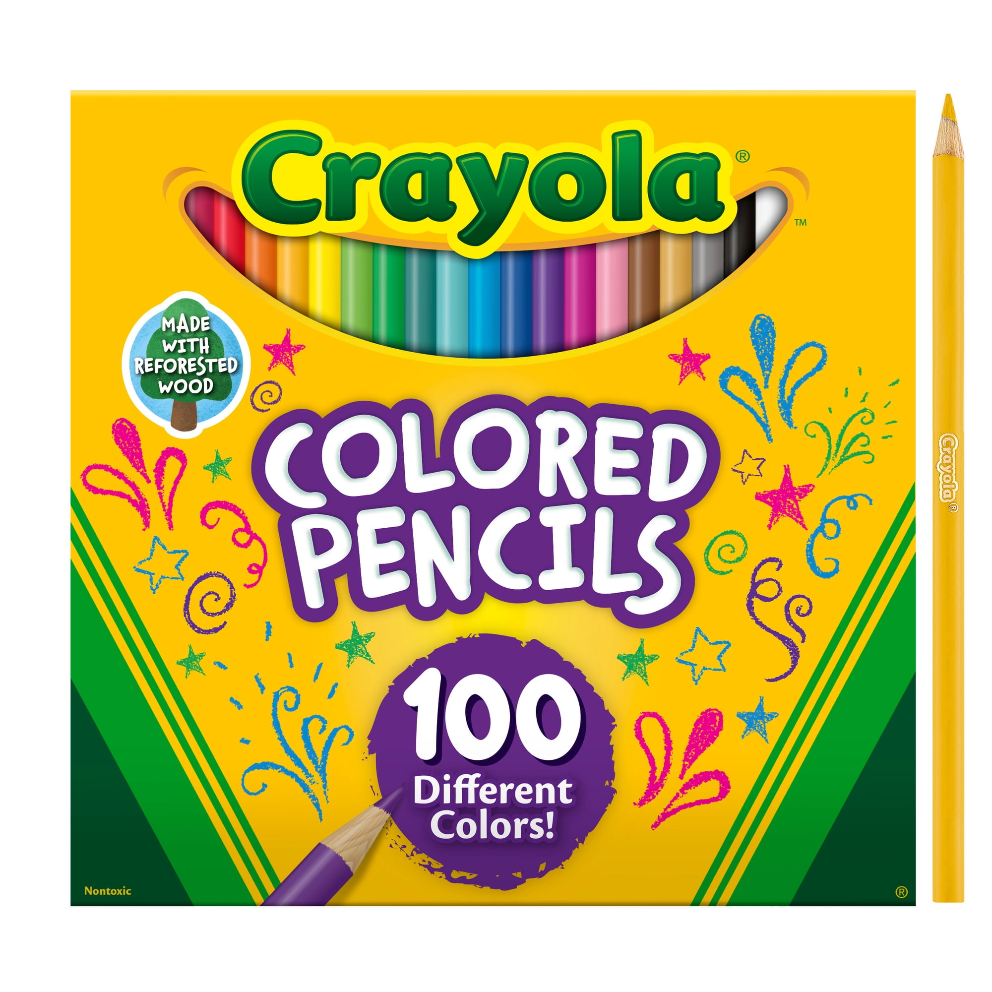Crayola Colored Pencils, 100 Ct, Back to School Supplies, Adult Coloring Pencils, Art Classroom Must Haves, Coloring Gift for Teachers and Kids, Ages 5+