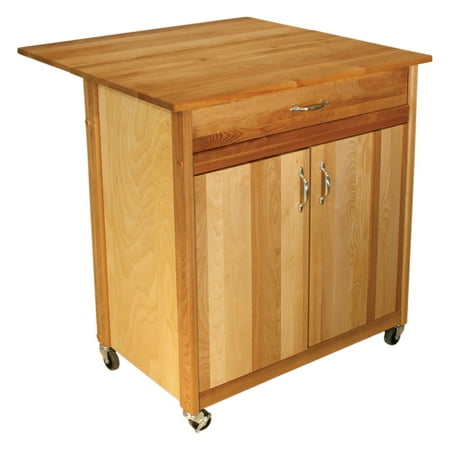 Enclosed Drop Leaf Cart - Catskill Mid-Size Two Door Cart with Drop Leaf
