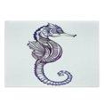 thumbnail image 1 of Marine Cutting Board, Boho Seahorse Ocean Animal Aquatic Creature Exotic Nautical Tattoo Art, Decorative Tempered Glass Cutting and Serving Board, Large Size, Dark Purple Pale Mauve, by Ambesonne, 1 of 1
