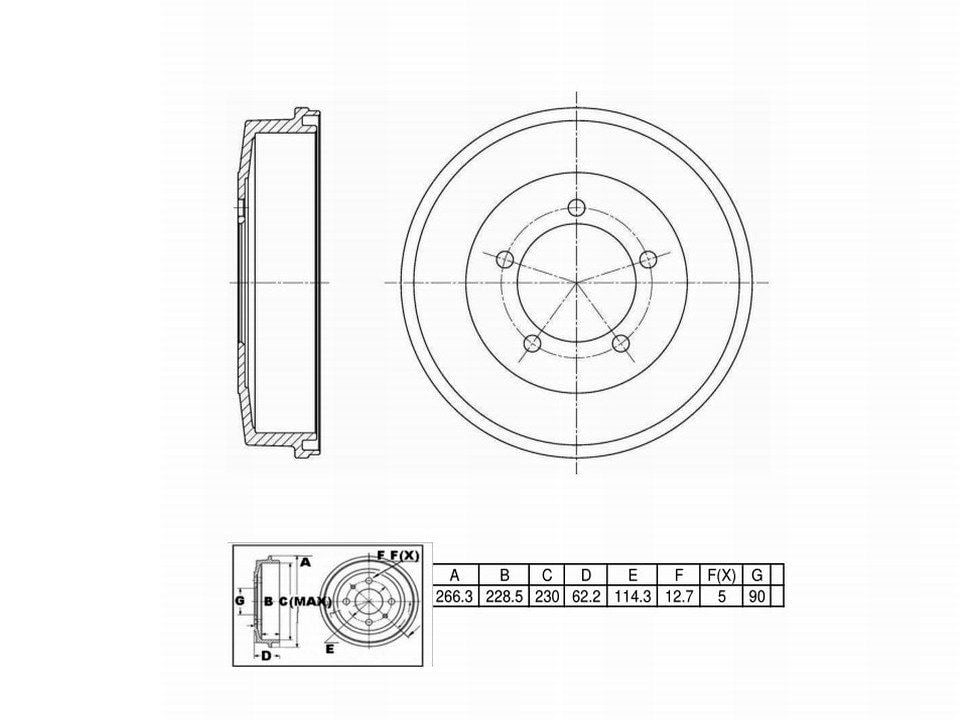 Winstop Brake Drum, Rear WS241652, Dodge Avenger 2000-1995