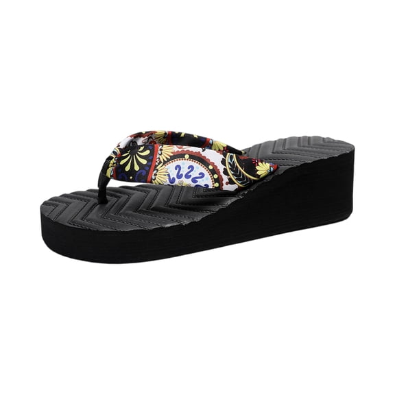 Domuza Platform Flip Flops for Women Chunky Sole Slides 2026 Summer Indoor Outdoor House Slippers Lightweight Sandals for Wide Feet Black 8.5(EU-41)