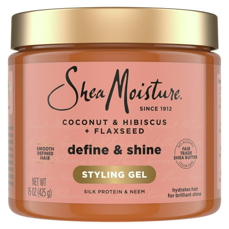 SheaMoisture Define & Shine Styling Gel   Flaxseed Coconut & Hibiscus, 15 oz