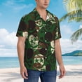 thumbnail image 4 of Haiem Camouflage Skull Printed Hawaiian Shirt for Men - Men’s Casual Beach Summer Shirts - Stretch Fabric with Modern Fit-X-Large, 4 of 7
