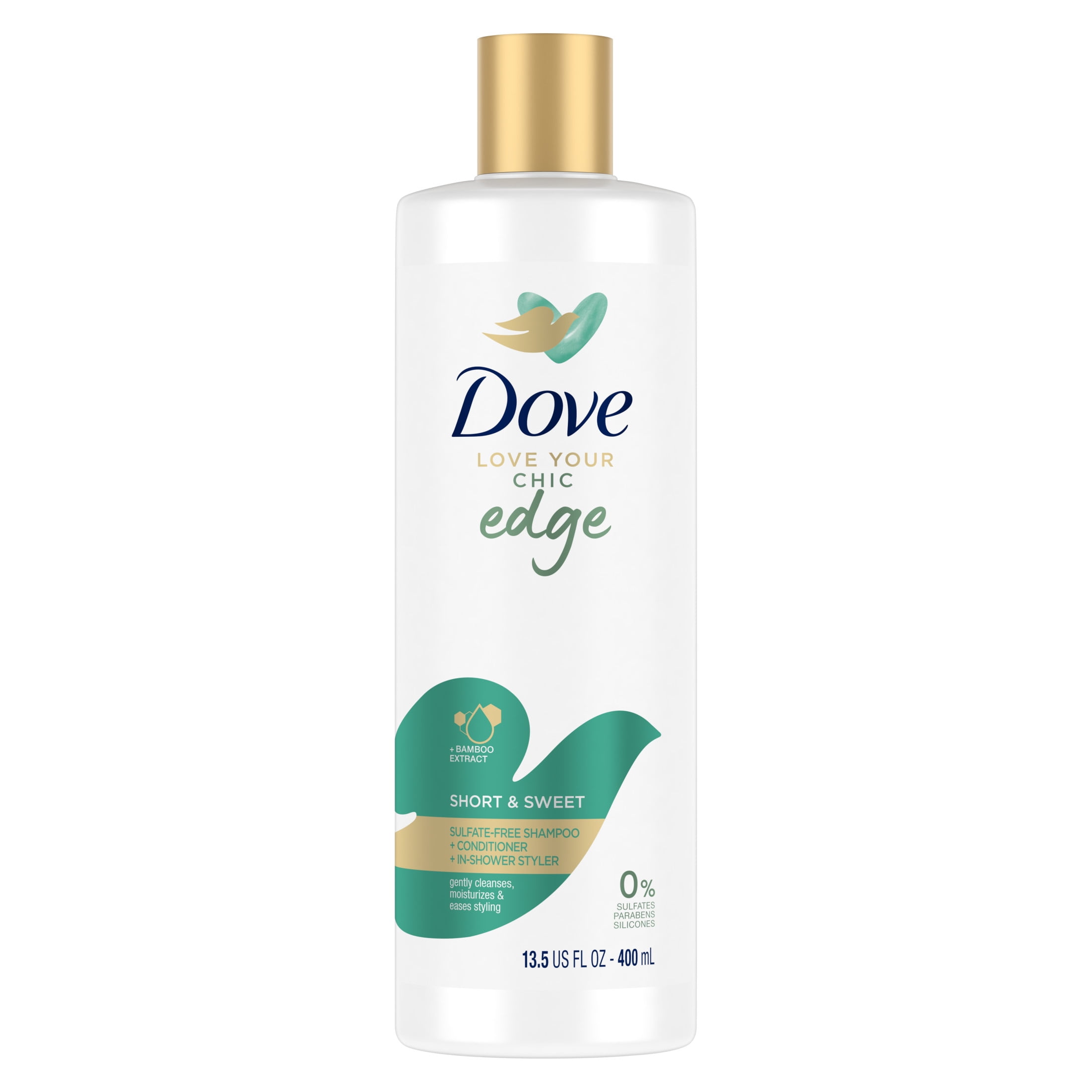 Dove Love Your Chic edge 3-in-1 Short & Sweet Shampoo Conditioner &  In-Shower Styler with Bamboo Extract,  oz 