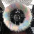 thumbnail image 1 of Color Steering Wheel Cover Imitation Fox Fur Grip Cover Plush Car Steering Wheel Warmer Set (pastel Color) Banmo, 1 of 5