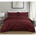 thumbnail image 2 of Chezmoi Collection Berlin Burgundy Pinch Pleat Queen Comforter Set, 3-Piece, Soft Pintuck, Lightweight All Season Microfiber Bedding, 2 of 9