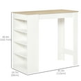thumbnail image 3 of HOMCOM Bar Table, High Top Pub Table with 4 Storage Shelves for Home Bar, 3 of 10