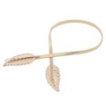 thumbnail image 6 of Women Metal Leaves Elastic Stretch Waist Belt Strap Cummerbund Waistband, 6 of 8