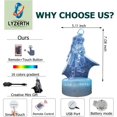 thumbnail image 3 of Creative 3D LED Anime One Piece Figure Lighting Touch Base Acrylic Plate Home Decor Lava Sleep Night Light Teen Chrismas (Zoro), 3 of 8