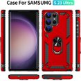 thumbnail image 2 of DaXi for Samsung Galaxy S23 Ultra Case, Military Grade Protective Case with Ring Car Mount -Red, 2 of 12