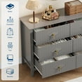 thumbnail image 4 of QinaQin Recessed Patterned Dressing Table for Bedroom, 47.2 Inches Wide, 6 Drawers, Made Of Wood, Modern Style, Suitable for Storage In Living Room, Hallway, Or Entryway, 4 of 8