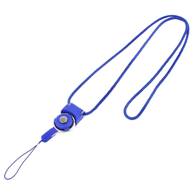 Unique Bargains Blue Detachable Ring Neck Strap Lanyard for Cell Phone ID Card Holder