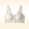 thumbnail image 4 of Bra Front Closure, Hugcore Gathering and Adjusting Strapless Bra Underwear with Large Breasts Small Thin Breathable No Rings Breasts Anti Sagging Bra Bras for Elderly Women Beige L, 4 of 6