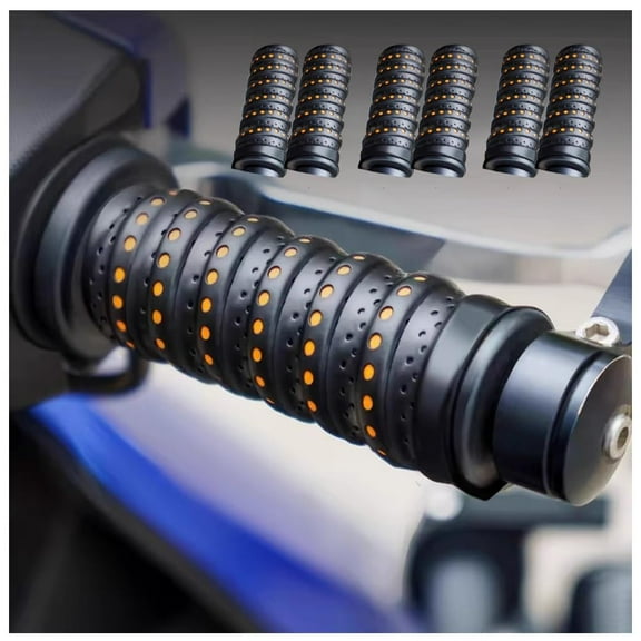 Non-Slip Soft Silicone Grip Tape for Motorcycle Handlebars, Wrap-Around Motorcycle Grips, Anti-Slip Handlebar Grips with Air Vent Holes, Motorcycles, Scooters, E-Bikes, and Dirt Bike(3Pairs)