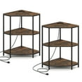 thumbnail image 1 of Gymax 2PCS 3-Tier Corner Printer Stand w/Charging Station  Metal Frame for Living Room, 1 of 10