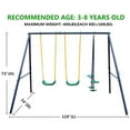thumbnail image 3 of 3-in-1 Swing Set, 550 lbs Swing Set for Outside, Heavy Duty Metal Swing with A-Frame,Belt Swing, Glider for Playground, Backyard Playset, 3 of 8