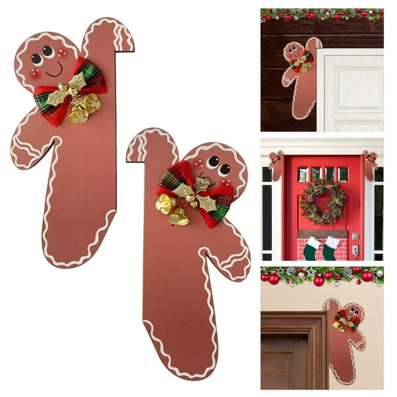 Christmas Left And Right Door Frame Decoration Home Wooden Door Frame Home Door Frame Funny Decoration(Left And Right Side 2pcs) Decorated Garland Outdoor