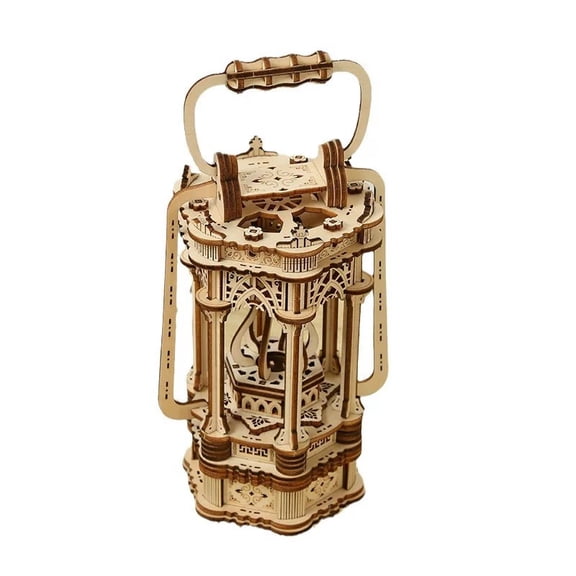 DIY 3D Wooden Retro Lantern Puzzle | Vintage Decorative Piece for Adults | Laser Cut Craft Model