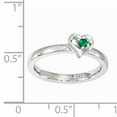thumbnail image 2 of Created Emerald Sterling Silver Heart Ring, 2 of 6