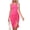 Hot Pink, variant on Women's Ruched Drawstring Slit Tank Dress 100% Polyester Fabric with Moderate Stretch Ideal for Day or Night Everyday