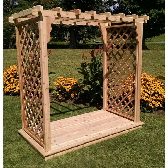 A & L Furniture Covington 7 ft. High Wood Arbor with Deck