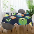 thumbnail image 3 of Yayeee Tablecloths 60" x 120" Rectangle Wrinkle Resistant Party Table Cover, Green Cubes, 3 of 8