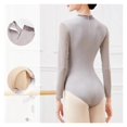 thumbnail image 5 of Ballet Leotards For Women Stand Collar Velvet Patchwork Mesh Leotard Ballerina Clothes Long Sleeve Bodysuit Swimwear Costume, 5 of 6