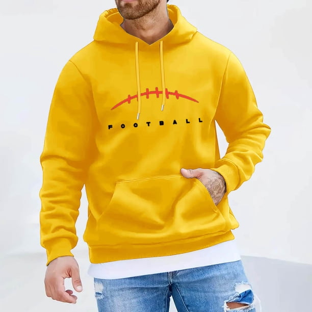 WILLBEST Sudaderas Navideñas Male Rugby Print Sweatshirt Long Sleeve Hooded Sweatshirt Grande