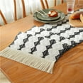 thumbnail image 4 of Boho Table Runner with Tassels Home Decorate Christmas Macrame Cotton Linen Woven Table Runner Kitchen Dining Table Party, 4 of 7