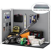 Seizeen Shed and Outdoor Storage, 41 Cu.Ft Small Outdoor Resin Shed with 3 Doors & Floor, 306GAL Deck Box Waterproof Plastic Tool Storage Shed for Cushion Lawn Mower Garbage Cans