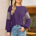 thumbnail image 3 of ZUKMRJPC Women's Oversized Sweatshirts Casual Long Sleeve Color Block Crewneck Pullover Tops Fall Winter Lightweight Going Out Sweatshirts, 3 of 5
