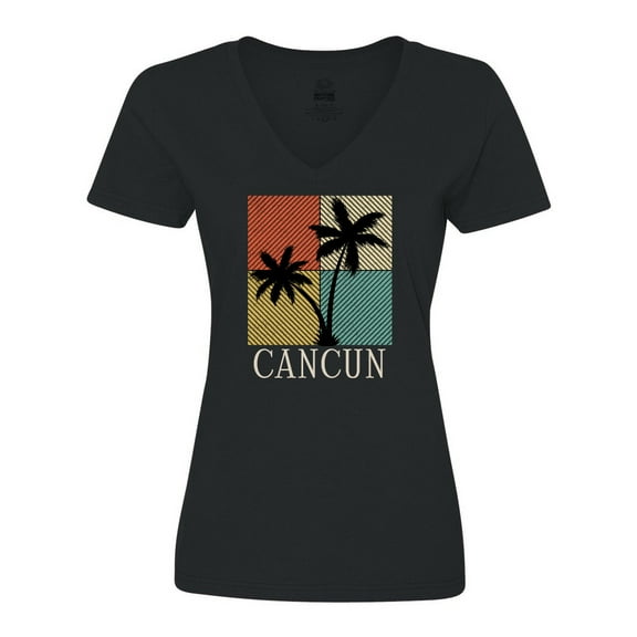 Inktastic Cancun Mexico Beach Vacation Women's V-Neck T-Shirt