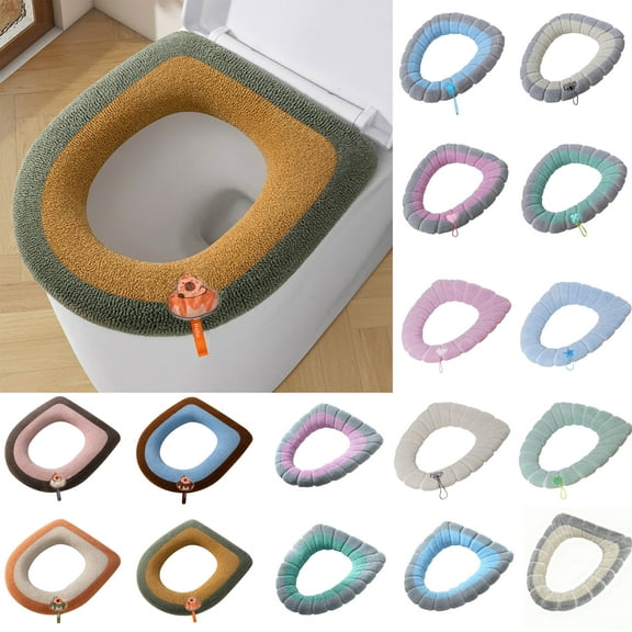 Up to 65% off Toilet Seat Rounds, Household Toilet Seat Cushion Universal Use Knitted Toilet Seat Cover Season Washable Toilet Seat Cushion